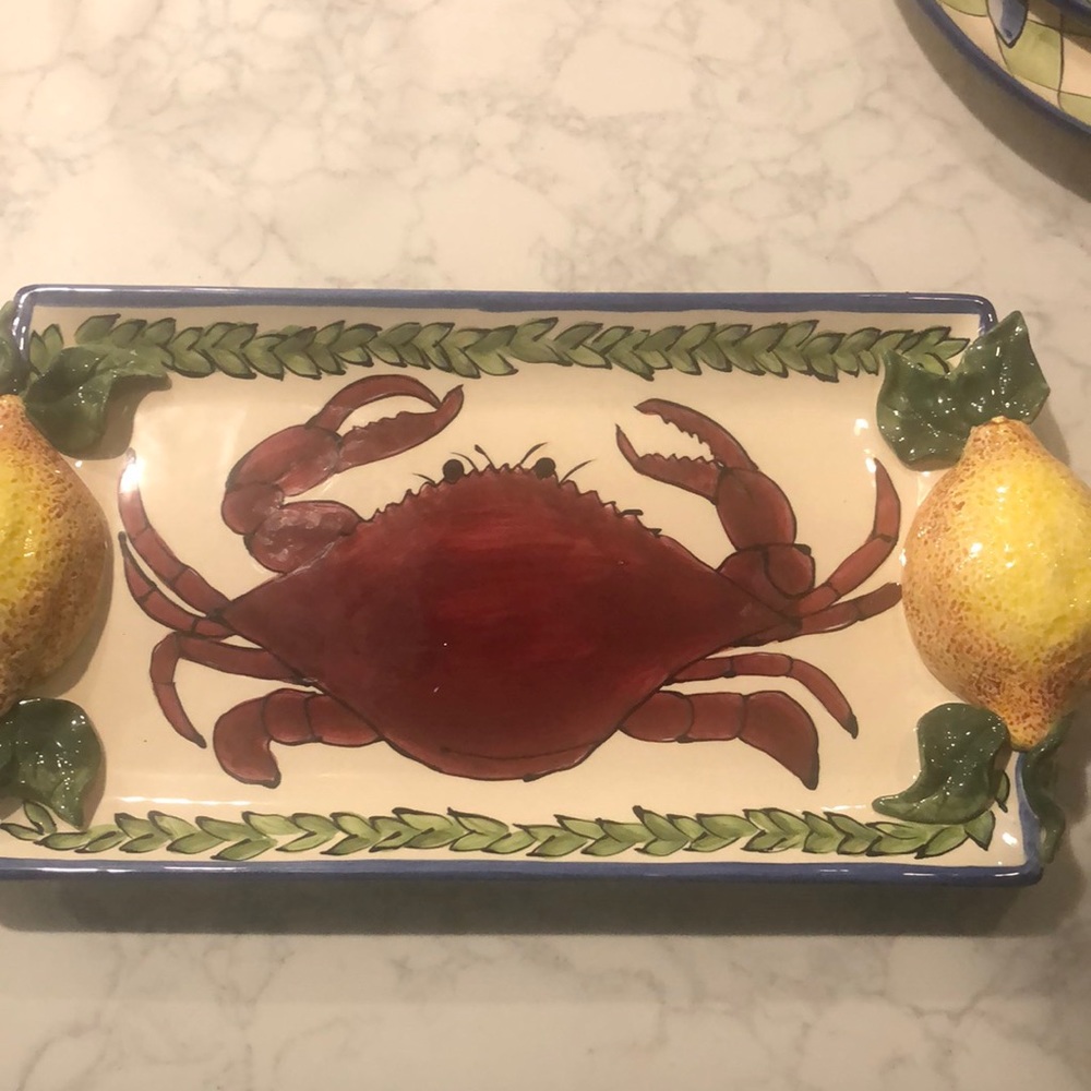 Crab and Lemon tray by Becca Home Etc 9X20